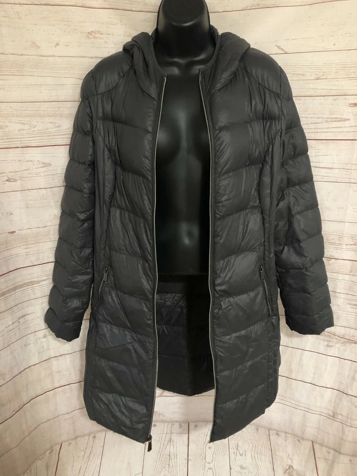 Chaqueta Abrigo Saks Fifth Avenue Azul Mujer Gris Plumón Puffer Talla M Foto 2 de 4