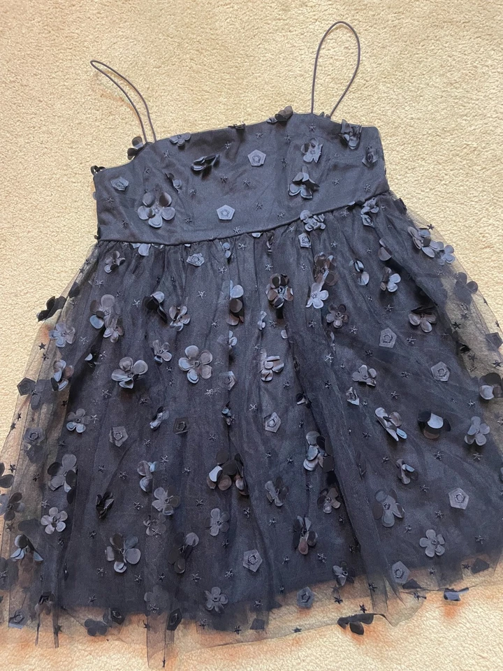 Trixxi Flower Petal Tutu Whimsigoth Cupcake Babydoll Mini Fairy Dress Black S - Image 2 of 4