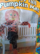 Vintage  Sunhill Halloween 6 Foot Tall Pumpkin Man New Unopened Package