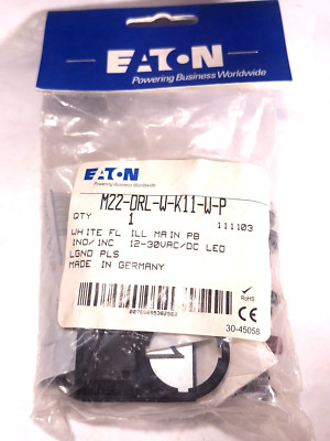 EATON MOELLER M22-DRL-W-K11-W-P ILLUMINATED PUSH BUTTON WHITE 1NO/1NC - 19 AVAIL