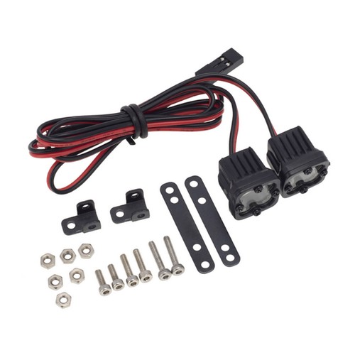 LED Square Light w/ Mounting Bracket Kit for 1/10 t4 SCX10 90046 RC Crawler Cars - Picture 6 of 8