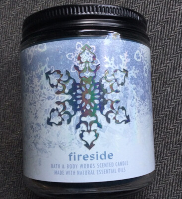 Bath And Body Works Single Wick Candle Fireside Glass Essential Oils Cedar Soy