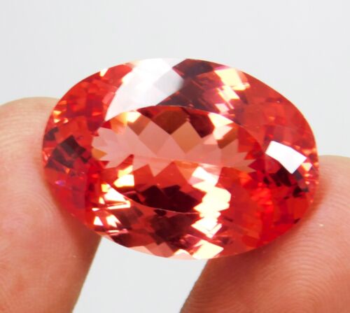 Zafiro Padparadscha genuino natural impecable 37,80 quilates forma ovalada piedra preciosa - Imagen 11 de 17