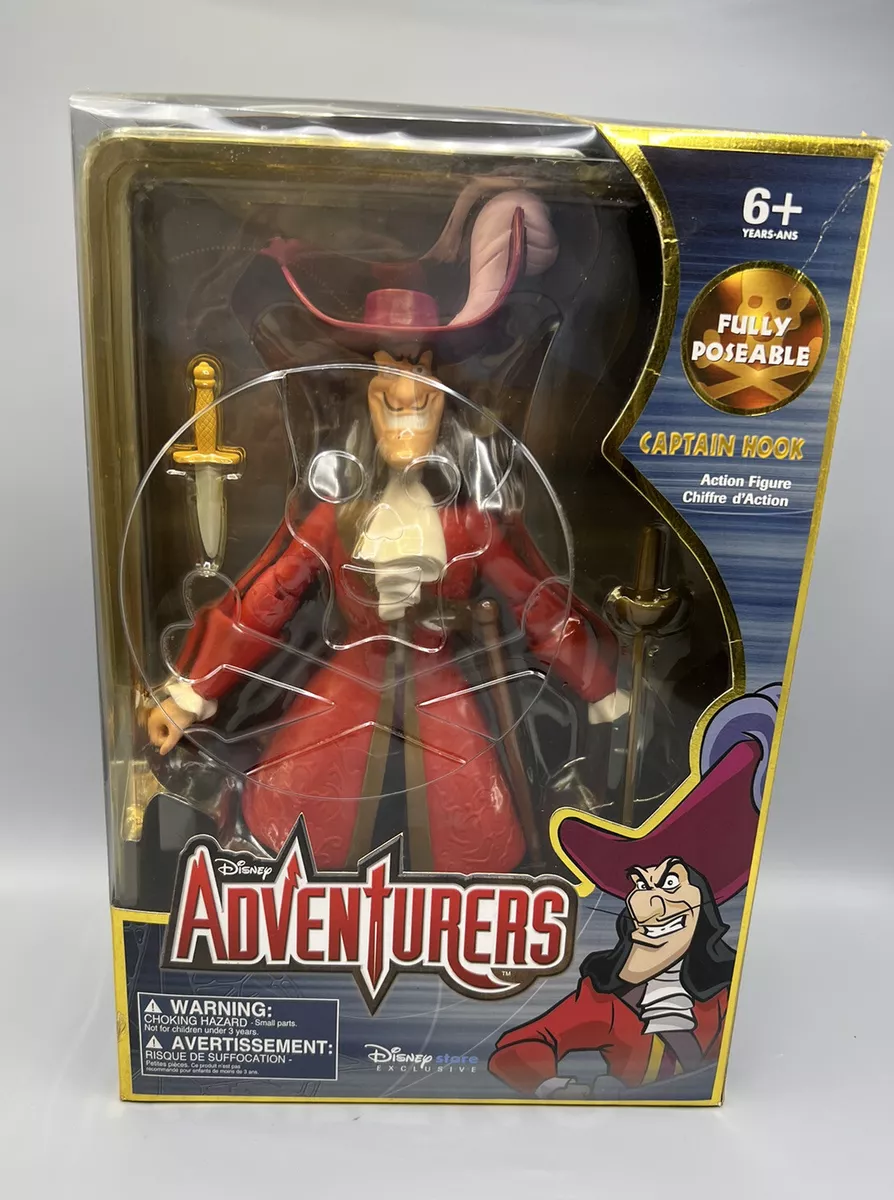 Disney Store Adventurers Fully Poseable Captain Hook 12 Action Figure 1999  New!