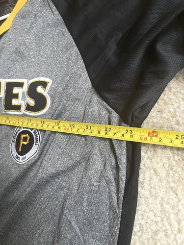 Stitches Men's MLB Pittsburgh Pirates Embroidered Short Sleeve Shirt Gray XL - Picture 7 of 8