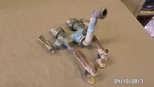 990D Vtg Genuine ANTIQUE Dual Handle Brass Faucet ROUGH CONDITION
