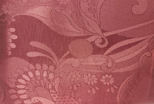 Printed Fabric Tablecloth, 60"x84" Oblong (6-8 ppl) EURO FLOWERS ON BURGUNDY,VL - Picture 10 of 18