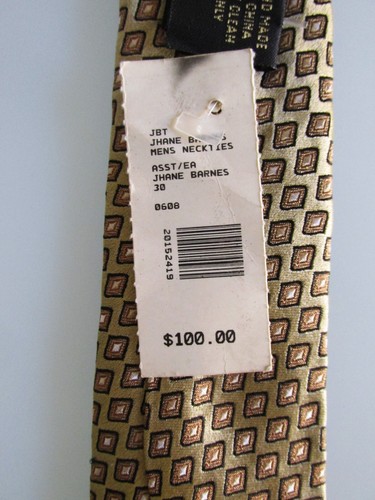 Corbata de seda para hombre Jhane Barnes (nueva con etiquetas) - Imagen 5 de 5