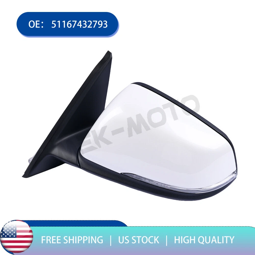 51167432793 White Left Driver Side Mirror W/Heated Turn Signal For BMW X1 16-21