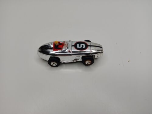 Aurora Tjet Silver Painted Chrome #5 Indianapolis Racer HO Slot Car Tested Works - Picture 1 of 3
