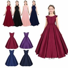 Girls Princess Floral Dress Wedding Bridesmaid Birthday Formal Party Prom Gown