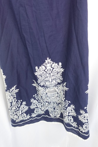 Sophie Max Navy Embroidered Boho Sundress M Off Shoulder Beachy Summer Dress - 第 7/7 張圖片