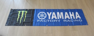 Yamaha Factory Racing Banner Flag Big 2x8 ft Man Cave Garage Motorcycles