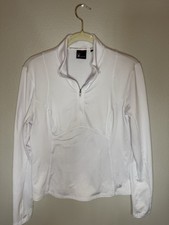 Spyder Active 1/4 Zip Base Layer Jacket White Women  s Size Medium Activewear
