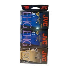 3 pack JVC VHS-C Tapes Hi-Fi Compact VHS EHG30 X2  PRO 30 X1 EP MODE 90 NEW