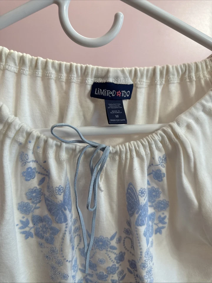 Vintage Y2K Limited Too White Boho Style Long Sleeve Top Girls M - Image 3 of 4