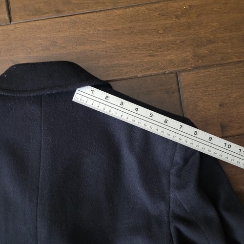 Vintage Brooks Brothers Women Long Wool Navy Blue Gold Button Peacoat Luxury - Picture 15 of 17
