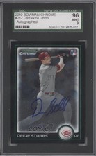 2010 Bowman Chrome Rookie Auto Drew Stubbs #212 SGC 9 MINT Auto m5x