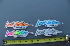 Local Motion Hawaii Surfboards Clear 80s Neon Vintage Surfing STICKER - Lot of 4
