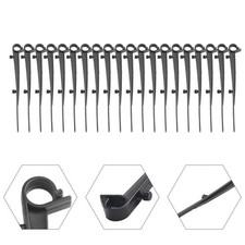Premium Gutter Brush Clips 20pk Sturdy Plastic Secure Hold 150mm Long Black