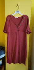 Plus SIZE Dress FULL CIRCLE ribbed knit button rust color 3X