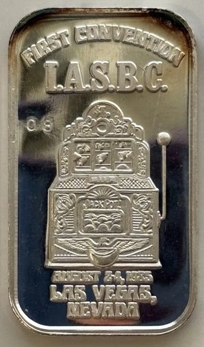 1995 Troy Oz .999 Silver Bar IASAC 10 Year Anniversary Convention IASBC Proof #8