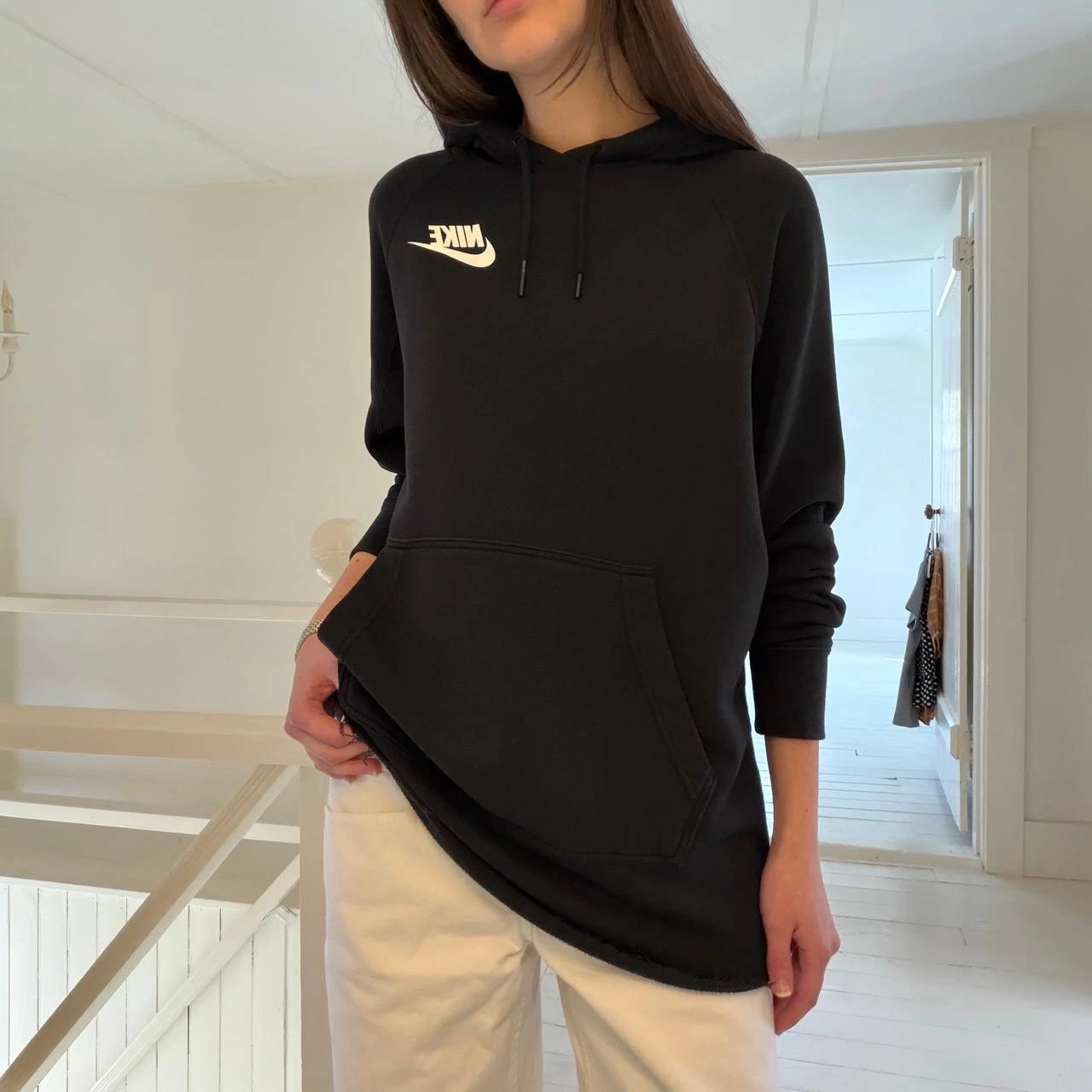 Nike Rally Oversized Fleece Hoodie Sweatshirt Black Size XS Retail $75