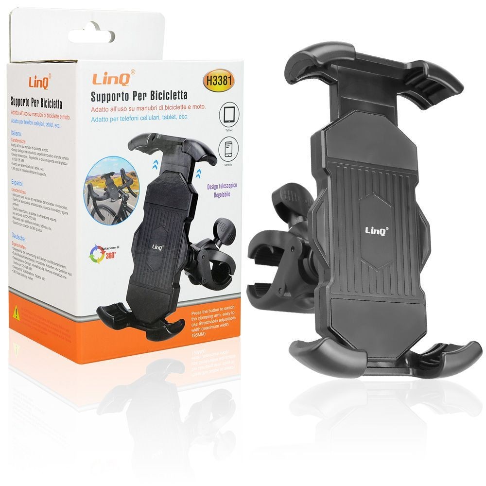 Supporto Telefono Bici Moto LinQ H3381 universale telescopico regolabile