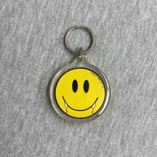 Vintage Kalan Happy Face Yellow Vampire Face Acrylic Keychain #531