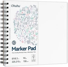 Ohuhu Double-Sided Marker Pad Art Sketchbook Bleedproof - 8.3"x8.3" Square Paper
