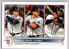2022 Topps League Leaders Ozzie Albies, Austin Riley, Adam Duvall #181