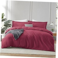 Burgundy Red Duvet Cover King 104" x 90" 37 - Burgundy Red No Comforter 