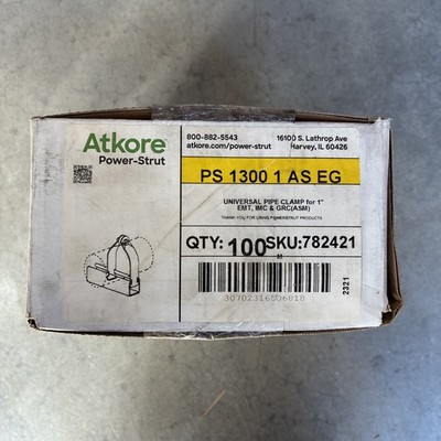 (Box of 100) Atkore Power-Strut PS 1300 1'' AS EG Pipe Clamp Part PS 1300 1 AS EG