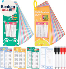 Multiplication and Division Flash Cards 30 Pcs, 0-12 Math Flash Cards with 4 Dry