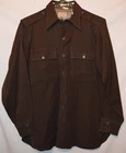 WWII -US ARMY- Vintage Chocolate Brown Officer's Wool Military Uniform Shirt