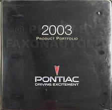 2003 Pontiac Product Portfolio Color and Upholstery Data Book Dealer Album Facts