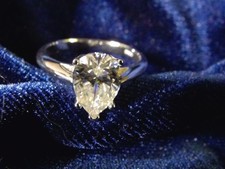 2 Ct Pear Shape Moissanite Engagement Wedding Ring Silver SIZE 8 - FOR HER