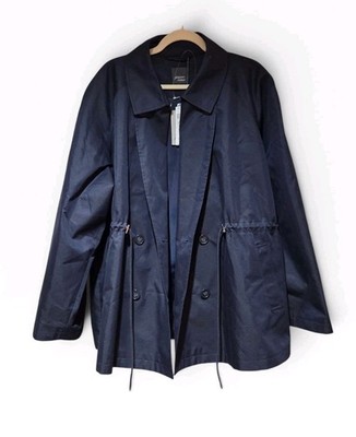 Marina Rinaldi ''TABELLA'' Navy Blue Raincoat Size 20W NWT $395