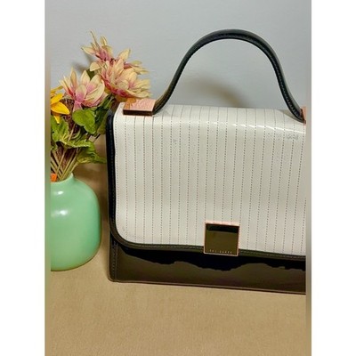 Ted Baker London SAVANAH Satchel | Black and White |Top-Handle | Crossbody Strap