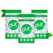 PUR Gum  Aspartame Free Chewing Gum  100 Xylitol  Natural Spearmint Flavored