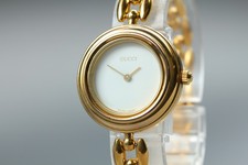 [Exc+5] GUCCI Change Bezel 11/12.2 26mm Gold Qz Women's Vintage Watch From JAPAN