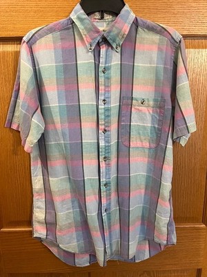 Boundary Waters Vintage 80s Plaid Short Sleeve Button Down Men s M