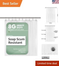 Elegant Clear 60x72 PEVA Shower Curtain with Magnets