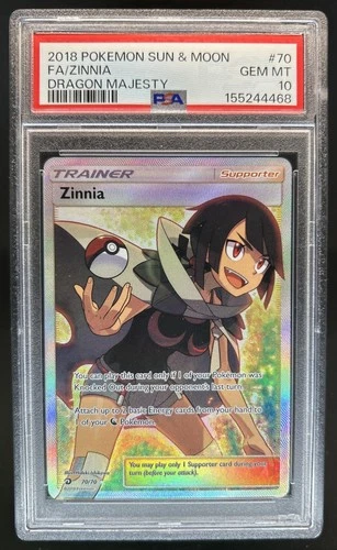 2018 Pokemon SM Dragon Majesty Zinnia #70/70 PSA 10 GEM MINT