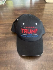Trump 2020 Keep America Great! Hat Adjustable Back Black Preowned