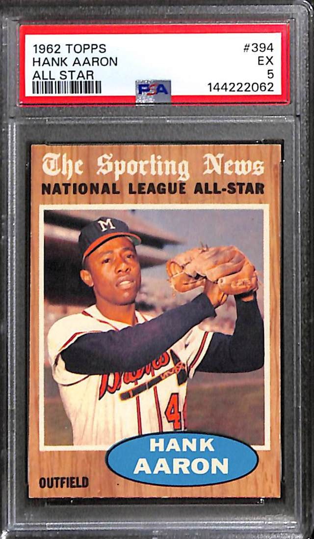 1962 Topps #394 Hank Aaron AS HOF PSA 5 EX 144222062 