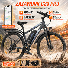 29 Zoll E-Bike 1000W 48V 20Ah E-Mountainbike 21 Gang Shimano Offroad 50KM/H …