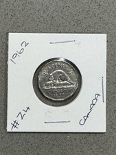 🐙1962 CANADA  5 CENT COIN CANADIAN🐙FIVE CENT COIN QUEEN ELIZABETH II #Z4🐙