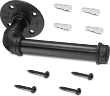 Industrial Pipe Toilet Paper Holder, Heavy Duty DIY Vintage Rustic Iron Roll Tis