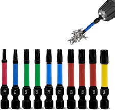 10PCS 50mm Torx Bit Set, T10 T15 T20 T25 T27 T30 T40 Impact Star Screwdriver Bit